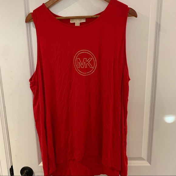 Micheal kors cherry red flowy tank top - Picture 2 of 3
